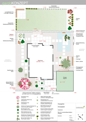 Erholsamer Hausgarten mit japanischen & modernen Elementen