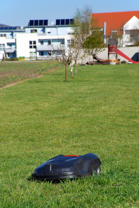 Rasenroboter auf großer Rasenfläche