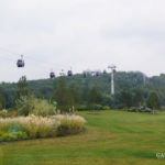 Blick auf die Seilbahn hoch auf den Kienberg.