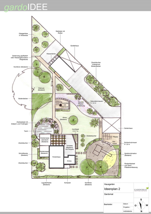 Ideenplan 2 vom klassischen Hausgarten