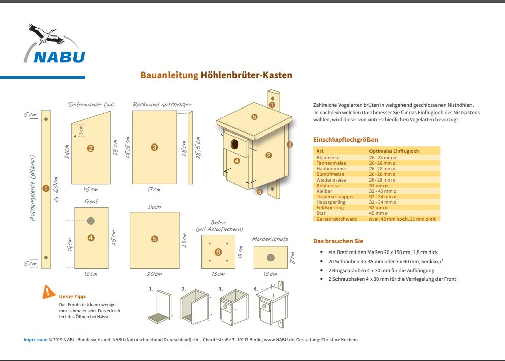 Höhlenbrüter-Kasten