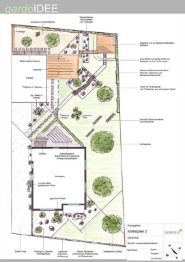 Großer Zengarten mit modernen Elementen Großer Zengarten mit modernen Elementen