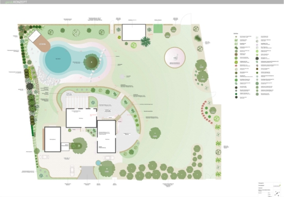 Sehr großer Hausgarten im mediterranen Stil Sehr großer Hausgarten im mediterranen Stil