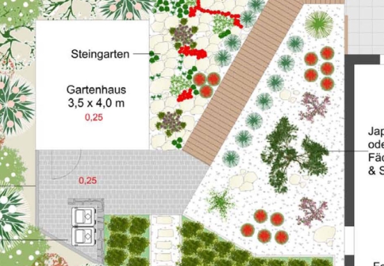 Repräsentativer Hausgarten im japanischen Stil