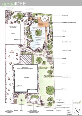 Großer Zengarten mit modernen Elementen Großer Zengarten mit modernen Elementen