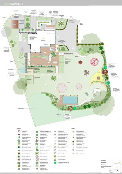 Großer Einfamilienhausgarten mit moderner Gestaltung Großer Einfamilienhausgarten mit moderner Gestaltung