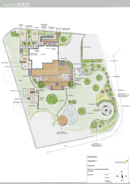 Großer Garten mit klassischer und moderner Gestaltung Großer Garten mit klassischer und moderner Gestaltung